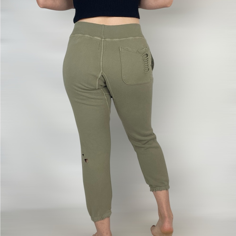 NSF Destroyed Sweatpant Mid Rise Jogger Casual Size Small Made in USA Cotton - Picture 5 of 8
